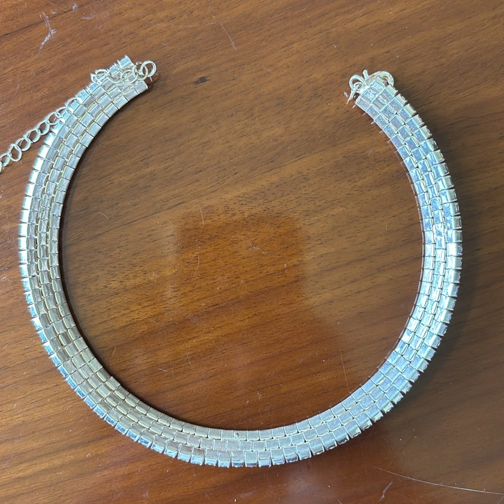Vintage So Cute Elegant Silver Rhinestone Choker Necklace. - Picture 9 of 11